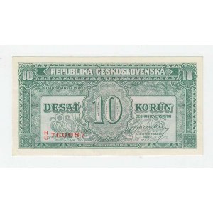 Československo - státovky londýnské emise, 10 Koruna (1945), série RG, BHK.71, He.76a1 neperf.