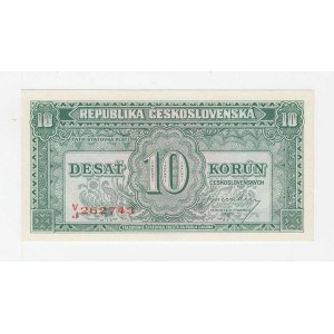 Československo - státovky londýnské emise, 10 Koruna (1945), série VJ, BHK.71, He.76a1 neperf.