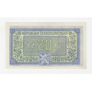 Československo - státovky londýnské emise, 20 Koruna (1945), série HG, BHK.72, He.77a neperf.