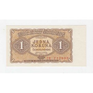 Československo - bankovky a státovky 1953, 1 Koruna 1953, série JR (Praha), BHK.86bA, He.98b,