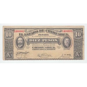 Mexiko - provincie Chihuahua, 10 Peso 1914, Pick.S533c