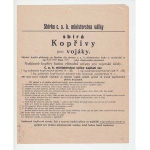 Osobní a jiné dokumenty :, C.K.Ministerstvo války 1918 - pokyny pro kopřivového