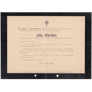 Osobní a jiné dokumenty :, Praha 1899/1970 - sbírka úmrtních oznámení slavných