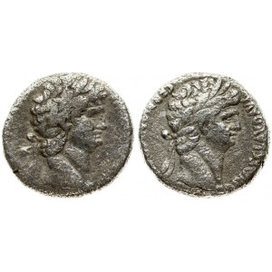 Roman Empire Syria 1 Tetradrachm Nero with Divus Claudius (63-68 AD). Averse: Laureate head of Nero right. Reverse...
