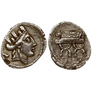 Roman Republic 1 Denarius (84) Furius. P. Furius Crassipes. Denarius. 84 BC. Auxiliary mint of Rome.  Averse...