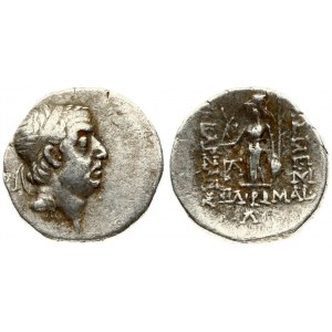 Cappadocia 1 Drachm Ariobarzanes I Philoromaios (96-63 BC). Averse: Diademed head right. Reverse:  Athena standing left...