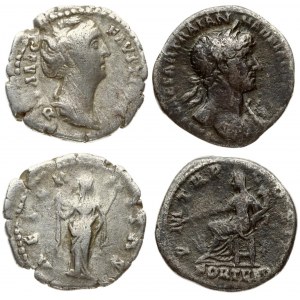 Roman Empire 1 Denar Hadrian Denarius (117 - 130 AD) &  Diva Faustina Senior (AD 138-140/1). Averse...