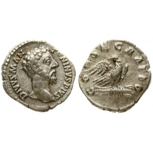 Roman Empire 1 Denarius (180) Marcus Aurelius AD 161-180. Rome. Averse: DIVVS M ANTONINVS PIVS...