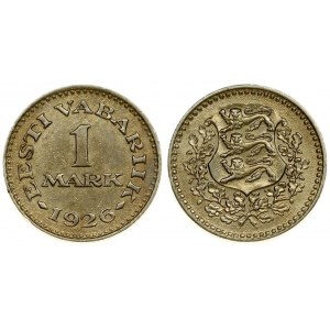 Estonia 1 Mark 1926 Averse: National arms within wreath. Reverse: Denomination. Nickel-Bronze. KM 5