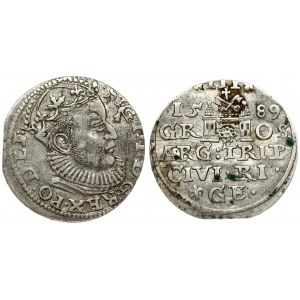Latvia 3 Groszy 1589 Riga. Sigismund III Vasa(1587-1632). Averse: Crowned bust right. Reverse...