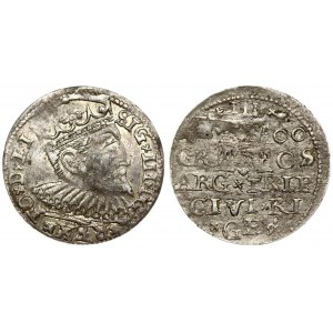 Latvia 3 Groszy 1600 Riga. Sigismund III Vasa(1587-1632). Averse: Crowned bust right. Reverse...