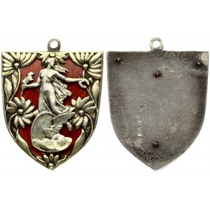 Latvia Riga Badge (1930). K. Wihtolin. Silver; Enamel. Weight approx: 16.36 g. Diameter: 38x28 mm