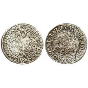 Lithuania 1/2 Grosz 1547 Vilnius. Sigismund II Augustus (1545-1572). Averse Lettering: SIGIS AVG REX PO MAG DVX LI...