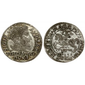 Lithuania 1 Grosz 1548 Vilnius. Sigismund II Augustus (1545-1572). Averse: Crowned bust facing right. Reverse...