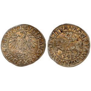 Lithuania 1/2 Grosz 1548 Vilnius. Sigismund II Augustus (1545-1572). Averse Lettering: SIGIS AVG REX PO MAG DVX LI...
