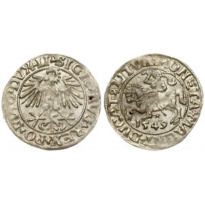 Lithuania 1/2 Grosz 1549 Vilnius. Sigismund II Augustus (1545-1572). Averse Lettering: SIGIS AVG REX PO MAG DVX LI...