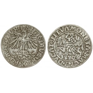 Lithuania 1/2 Grosz 1550 Vilnius. Sigismund II Augustus (1545-1572). Averse Lettering: SIGIS AVG REX PO MAG DVX L...