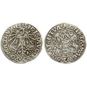 Lithuania 1/2 Grosz 1550 Vilnius. Sigismund II Augustus (1545-1572). Averse Lettering: SIGIS AVG REX PO MAG DVX LI...