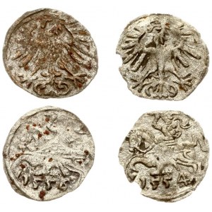 Lithuania 1 Denar 1554 & 1556 Vilnius. Sigismund II Augustus(1547-1572) Averse: King on charging horse. Reverse: Eagle...