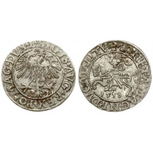 Lithuania 1/2 Grosz 1558 Vilnius. Sigismund II Augustus (1545-1572). Averse Lettering: SIGIS AVG REX PO MAG DVX L...