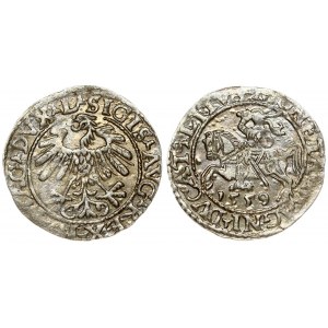 Lithuania 1/2 Grosz 1559 Vilnius. Sigismund II Augustus (1545-1572). Averse Lettering: SIGIS AVG REX PO MAG DVX L...