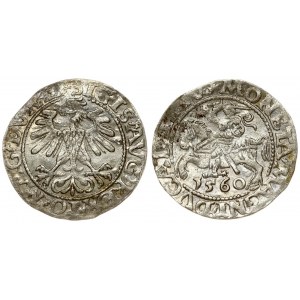 Lithuania 1/2 Grosz 1560 Vilnius. Sigismund II Augustus (1545-1572). Averse Lettering: SIGIS AVG REX PO MAG DVX LI...