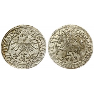 Lithuania 1/2 Grosz 1563 Vilnius. Sigismund II Augustus (1545-1572). Averse Lettering: SIGIS AVG REX PO MAG DVX L...