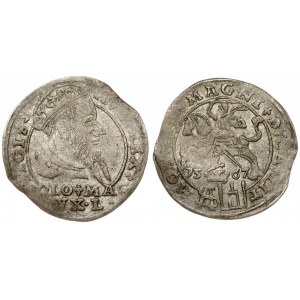 Lithuania 1 Grosz 1567 Tykocin. Sigismund II Augustus (1545-1572). Averse: Crowned bust facing right. Reverse...