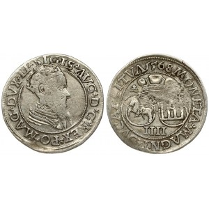 Lithuania 4 Groszy 1568 Vilnius. Averse: Crowned bust of Sigismund August of Poland to the right. Lettering: .SIGIS.AVG...