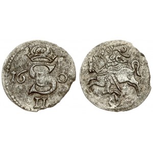 Lithuania 2 Denari 1607 Vilnius. Sigismund III Vasa (1587-1632). Averse: Crowned S monogram divides date; value below...