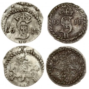 Lithuania 2 Denar 1611 & 1613 Vilnius. Sigismund III Vasa (1587-1632)Averse: Eagle within circle. Reverse...