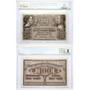 Lithuania Germany 100 Mark 1918 Kaunas Banknote. State Loan Bank East - Kowno (Kaunas). Pick# R133 Ros...