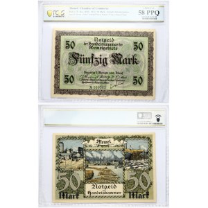 Lithuania MEMEL 50 Mark 1922 Banknote. French Administration Chamber of Commerce. Pick # 7b. Ros. 852b  50 Mark S...