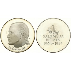 Lithuania Medal 1984 Salomėja Nėris 1904 - 1984. Art. Petras Garška. Copper Silvered. Weight approx: 74.22 g. Diameter...