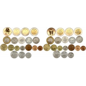 Lithuania 1-50 Centų & 1-10 Litų (1991-2011). Averse:: National arms. Reverse: Value. Nickel-Brass. Aluminum. Copper...