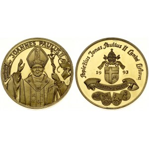 Lithuania Medal John Paul II visited Lithuania in 1993. Aluminium Coppered. Weight approx: 71.88 g. Diameter: 53 mm...
