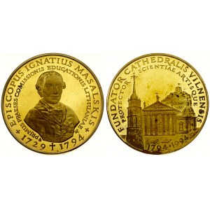 Lithuania Medal 1994 Vyskupas Ignas Masalskis. Brass. Weight approx: 48.75 g. Diameter: 51 mm...