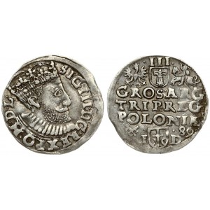 Poland 3 Groszy 1589 Poznan. Sigismund III Vasa (1587-1632). Crown coins. Averse: Crowned bust right. Reverse: Value...