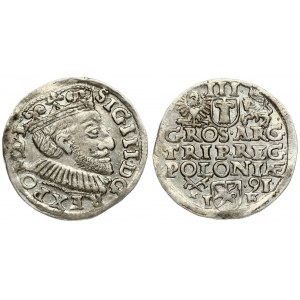 Poland 3 Groszy 1591 Poznan. Sigismund III Vasa (1587-1632). Crown coins. Averse: Crowned bust right. Reverse: Value...