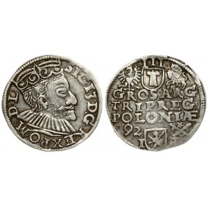 Poland 3 Groszy 1592 Poznan. Sigismund III Vasa (1587-1632). Crown coins. Averse: Crowned bust right. Reverse: Value...