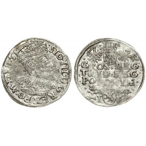 Poland 3 Groszy 1595 Wschow. Sigismund III Vaza(1587–1632). Averse: Crowned bust. Reverse...