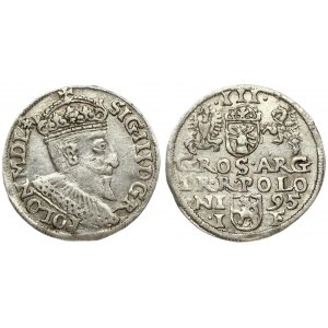 Poland 3 Groszy 1595 Olkusz. Sigismund III Vasa (1587-1632). Averse: Crowned bust. Reverse...