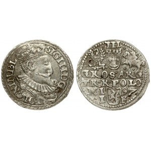 Poland 3 Groszy 1597 Olkusz. Sigismund III Vasa (1587-1632). Averse: Crowned bust. Reverse...