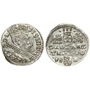 Poland 3 Groszy 1598 Bydgoszcz. Sigismund III Vaza(1587–1632). Averse: Crowned bust. Reverse...