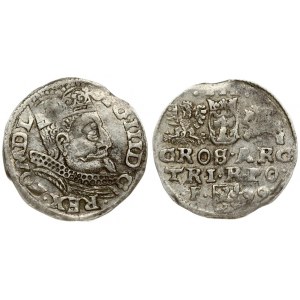 Poland 3 Groszy 1599 Wschow. Sigismund III Vaza(1587–1632). Averse: Crowned bust. Reverse...