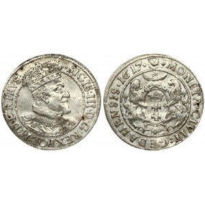 Poland Gdansk 1 Ort 1617 SA Sigismund III Vasa (1587-1632). Averse Lettering: SIGIS III D G REX POL M D L R PRVS...