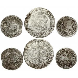 Poland 6 Groszy 1625 Krakow & Gdansk 1 Grosz 1627 & Lithuania 1 Grosz 1626 Vilnius. Sigismund III Vasa (1587-1632)...