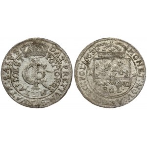Poland 1 Gulden (Tymf) 1663 AT Lviv. John II Casimir Vasa (1649–1668). Averse: Crowned monogram. Reverse...
