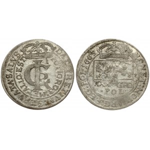 Poland 1 Gulden (Tymf) 1663 AT. John II Casimir Vasa (1649–1668). Averse: Crowned monogram. Reverse: Crowned shield...