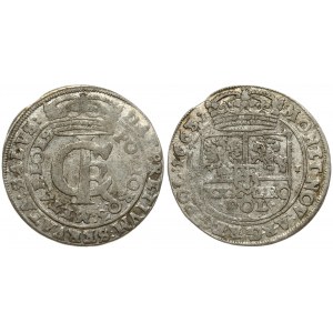 Poland 1 Gulden (Tymf) 1663 AT. John II Casimir Vasa (1649–1668). Averse: Crowned monogram. Reverse: Crowned shield...